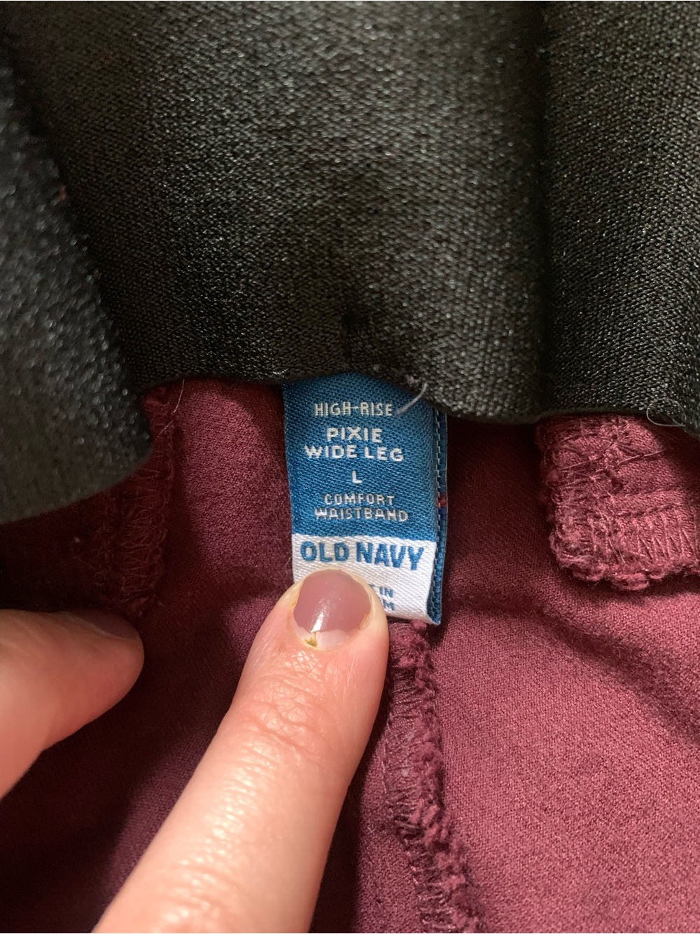 Old Navy Pixie Wide Leg Pants - Burgundy - Picture 2 of 3